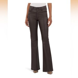 KUT from The Kloth Womens Ana Coated High Rise Fab Ab Flare Chocolate Sz 14 NWT